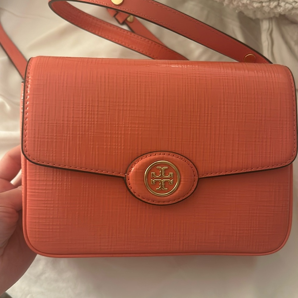 Orange Tory Burch crossbody bag